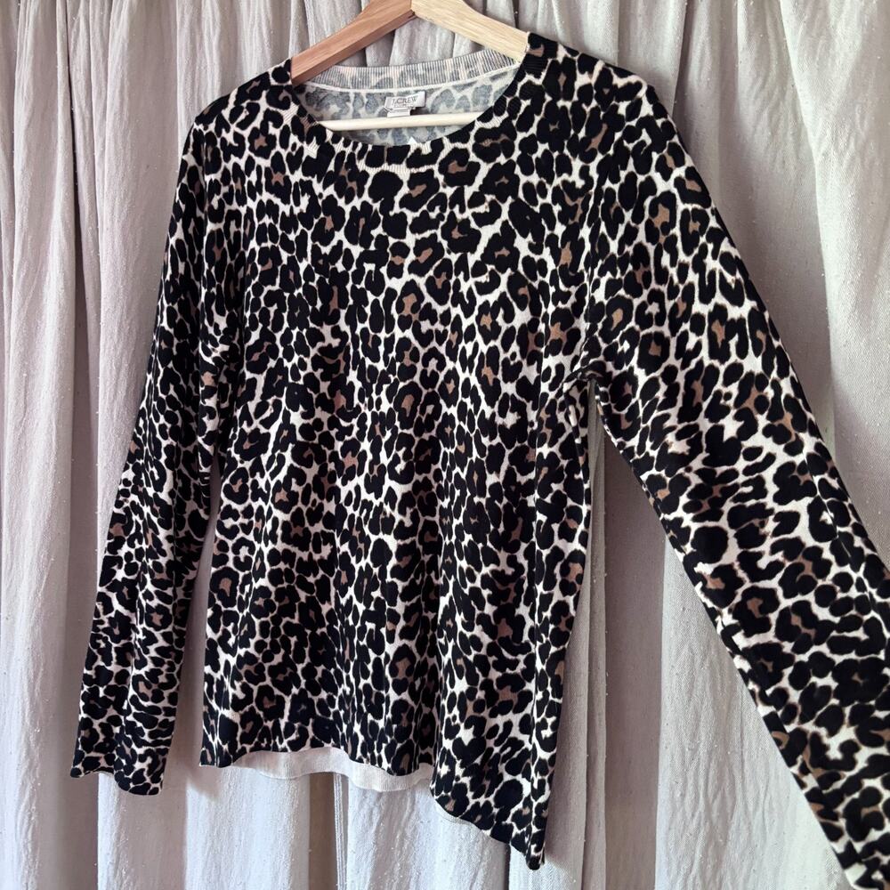 J.Crew Factory NWT Leopard Print Cotton Top Medium Long Sleeve‎